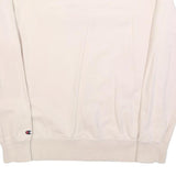 CHAMPION Womens Cream Cotton Blend Crew Neck Sweatshirt L Classic Logo