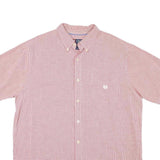 CHAPS Mens Red Check Shirt XL Button Down Casual Cotton Blend Short Sleeve