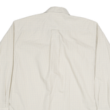 NAUTICA Mens Cream & Blue Check Shirt L Button Collar Cotton Blend Casual