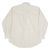 NAUTICA Mens Cream & Blue Check Shirt L Button Collar Cotton Blend Casual