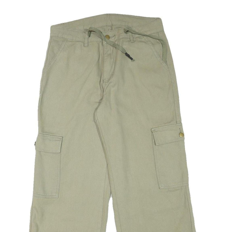 Mens Relaxed Fit Beige Cargo Trousers Cotton Blend W32 L29 Workwear Casual