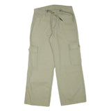 Mens Relaxed Fit Beige Cargo Trousers Cotton Blend W32 L29 Workwear Casual