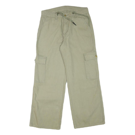 Mens Relaxed Fit Beige Cargo Trousers Cotton Blend W32 L29 Workwear Casual