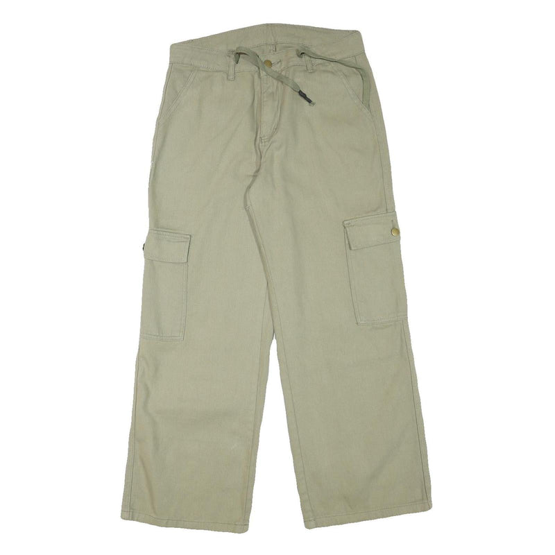 Mens Relaxed Fit Beige Cargo Trousers Cotton Blend W32 L29 Workwear Casual