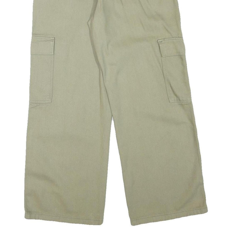 Mens Relaxed Fit Beige Cargo Trousers Cotton Blend W32 L29 Workwear Casual