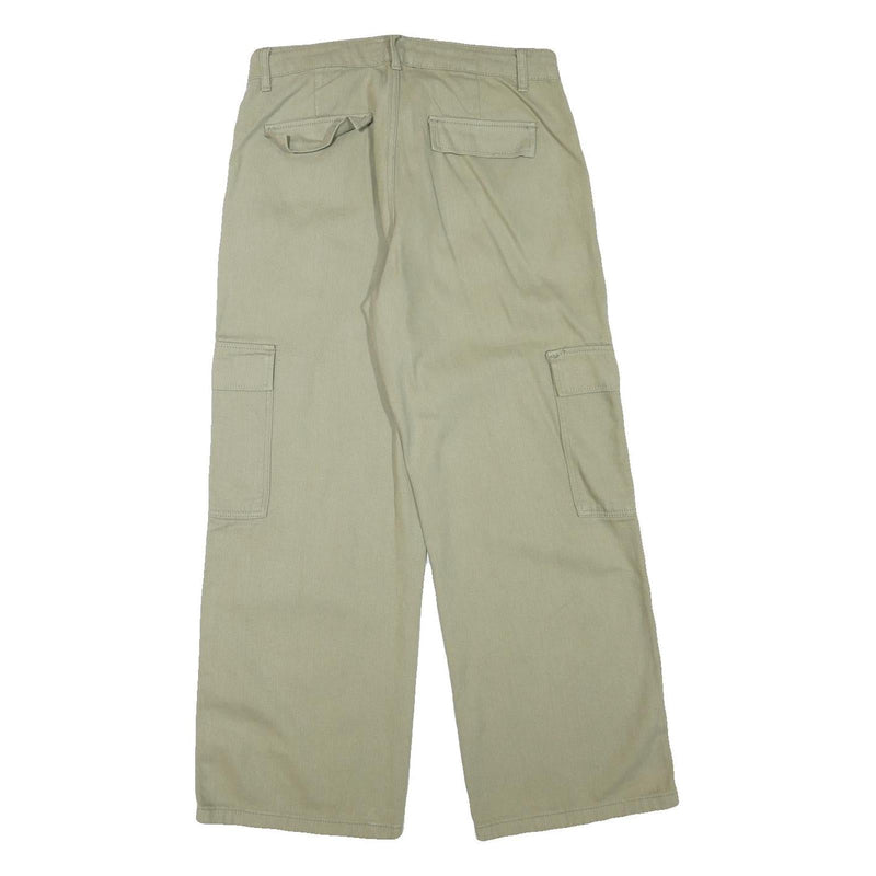 Mens Relaxed Fit Beige Cargo Trousers Cotton Blend W32 L29 Workwear Casual