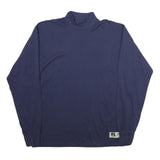RUSSELL ATHLETIC Mens Blue Long Sleeve High Neck Cotton T-Shirt M