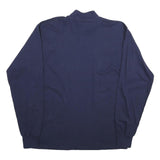 RUSSELL ATHLETIC Mens Blue Long Sleeve High Neck Cotton T-Shirt M