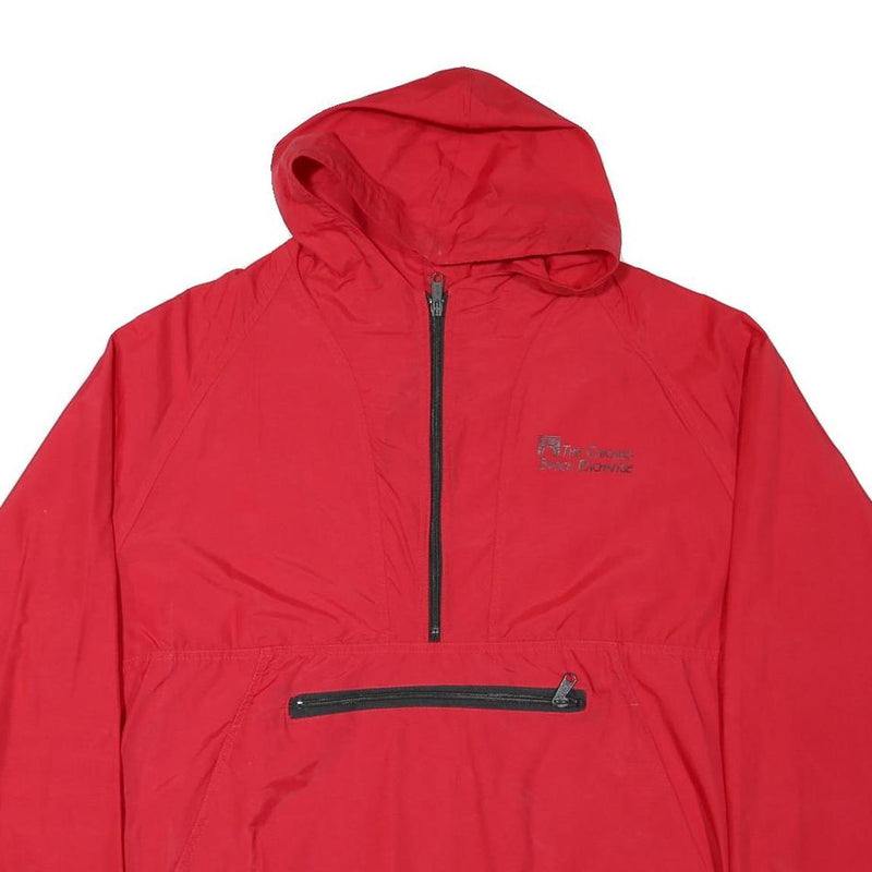 SPORTSMASTER Mens Red Hooded Zip Jacket L Polyester Blend Plain Lightweight