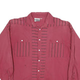 MENS COMPANY Mens Maroon Shirt L Cotton Blend Buttoned Long Sleeve Casual