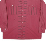 MENS COMPANY Mens Maroon Shirt L Cotton Blend Buttoned Long Sleeve Casual
