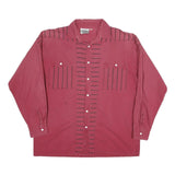 MENS COMPANY Mens Maroon Shirt L Cotton Blend Buttoned Long Sleeve Casual