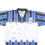 MARKA SPORT Mens Blue & Black FC W3 Graphic T-Shirt L Short Sleeve V-Neck