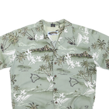 PALMWAVE Mens Green Hawaiian Style M Cotton Blend Casual Shirt Tropical Print
