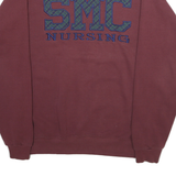 LEE Mens Maroon SMC Nursing Crew Neck L Cotton Blend Sweatshirt Heavyweight