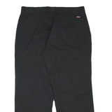 DICKIES Mens Cotton Blend Black Regular Straight Trousers W35 L28 Workwear Zip