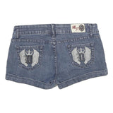 BOTIN Womens Shorts Blue Denim Casual Embroidered Pocket XS W28