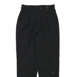 ZERRES Womens Wool Blend Black Relaxed Tapered Trousers W26 L28 Classic Style