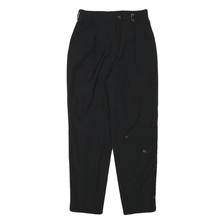 ZERRES Womens Wool Blend Black Relaxed Tapered Trousers W26 L28 Classic Style