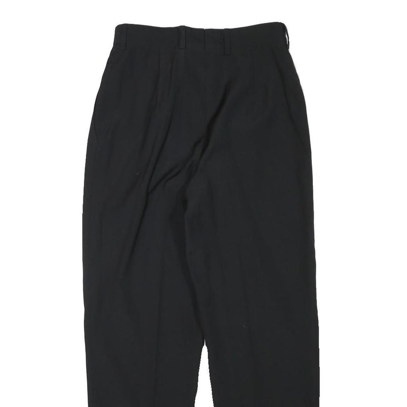 ZERRES Womens Wool Blend Black Relaxed Tapered Trousers W26 L28 Classic Style