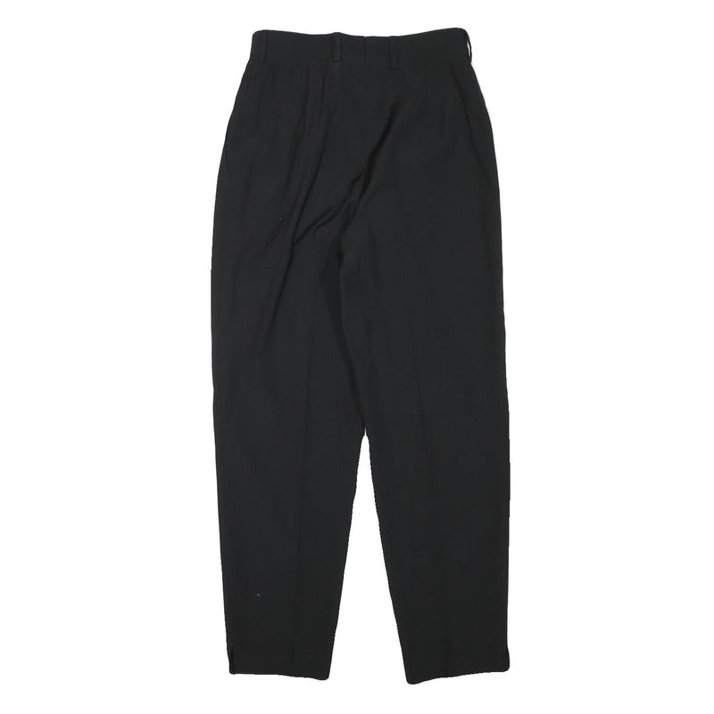 ZERRES Womens Wool Blend Black Relaxed Tapered Trousers W26 L28 Classic Style