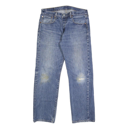 LEVI'S 501 Mens Jeans Blue Regular Straight Denim Medium W33 L30 Classic Button