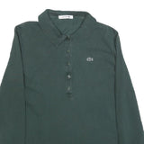 LACOSTE Womens Green Long Sleeve Plain S Logo Cotton Polo Shirt