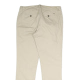 TOMMY HILFIGER Mens Cotton Beige Regular Straight Trousers W32 L29 Casual Smart