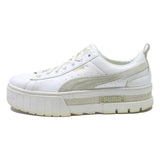 PUMA Mayze Womens White & Beige Synthetic Low Top Trainers UK 7.5 Casual