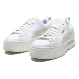 PUMA Mayze Womens White & Beige Synthetic Low Top Trainers UK 7.5 Casual