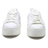 PUMA Mayze Womens White & Beige Synthetic Low Top Trainers UK 7.5 Casual