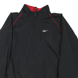 REEBOK Mens Black & Red Track Jacket XL Polyester Sport Casual Zip