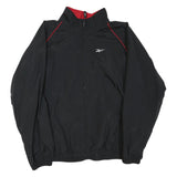 REEBOK Mens Black & Red Track Jacket XL Polyester Sport Casual Zip