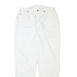 TEDDYS Womens Cotton Blend White Relaxed Tapered Trousers W30 L29 Casual Comfort