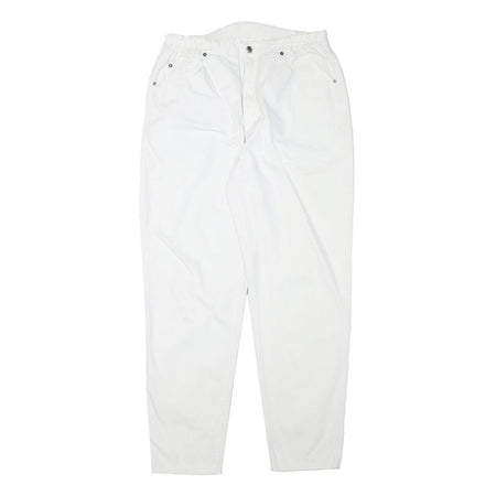 TEDDYS Womens Cotton Blend White Relaxed Tapered Trousers W30 L29 Casual Comfort