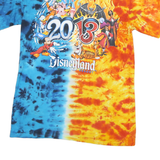 DISNEY PARKS Mens Blue & Orange Graphic T-Shirt M Short Sleeve Crew Neck