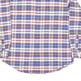 TOMMY HILFIGER Mens Blue & Red Check Shirt L Cotton Blend Long Sleeve Button