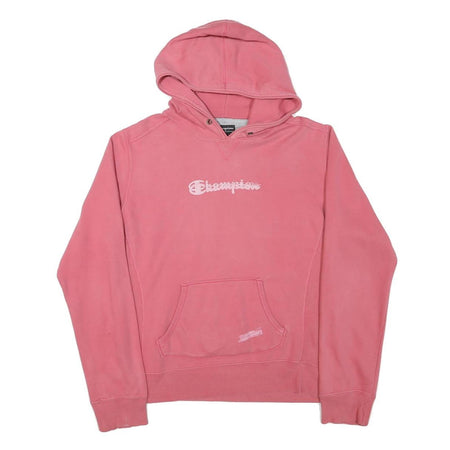 CHAMPION Womens Pink Hoodie XL Cotton Blend Pullover Casual Sweatshirt