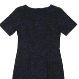 JIGSAW Womens Navy & Black Cotton Blend Day Dress Short Sleeve Knee Length S