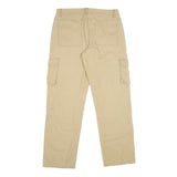 ATLAS FOR MEN Mens Cotton Blend Beige Regular Cargo Trousers W34 L32 Straight