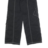 GARAGE Womens Cotton Blend Black Loose Straight Trousers W24 L32 Casual Cargo