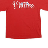 MAJESTIC Mens Red Phillies Graphic T-Shirt M Short Sleeve Crew Neck Printable