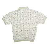 TAYLOR & HENRY Mens Beige Patterned Short Sleeve Polo Shirt M Elasticated Hem