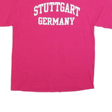 SOFFE Mens Pink Stuttgart Germany Graphic T-Shirt L Short Sleeve Crew Neck