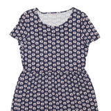 CATH KIDSTON Womens Navy Blue Floral Rayon Day Dress Short Sleeve UK 10