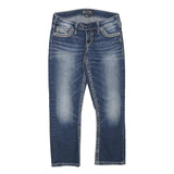SILVER Womens Jeans Blue Regular Straight Denim Medium W30 L25 Stylish Zip