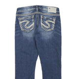 SILVER Womens Jeans Blue Regular Straight Denim Medium W30 L25 Stylish Zip