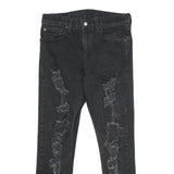 LEVI'S 512 Tapered Mens Jeans Black Slim Tapered Denim W31 L30 Distressed