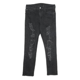 LEVI'S 512 Tapered Mens Jeans Black Slim Tapered Denim W31 L30 Distressed