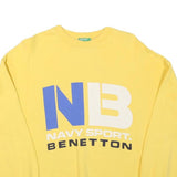 UNITED COLORS OF BENETTON Mens Yellow Navy Sport Crew Neck S Sweatshirt
